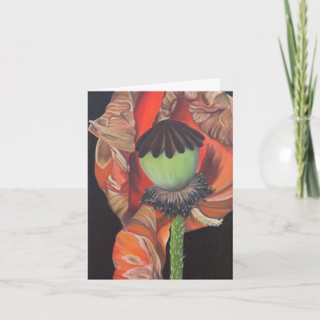 Cartão De Agradecimento Placa Poppy (Frente)