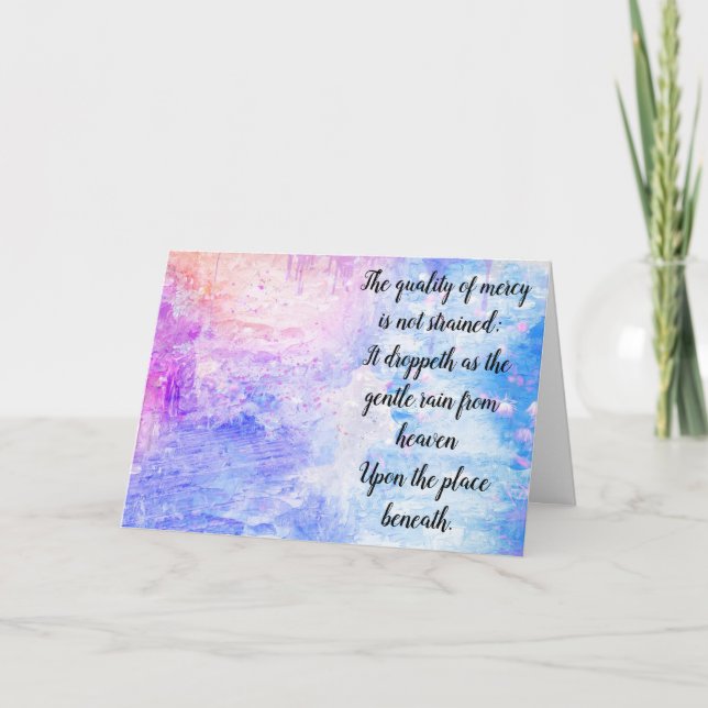 Cartão De Agradecimento Placa "Qualidade do Compaixão" (Frente)