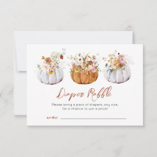 Cartão De Agradecimento Placa Raffle do Chá de fraldas de Bompkin de outon