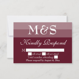 Cartão De Agradecimento Placa RSVP de Casamento Burgundy Minimalista Moder