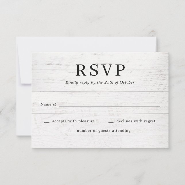 Cartão De Agradecimento Placa RSVP de Casamento Moderno de Chic Rustic (Frente)