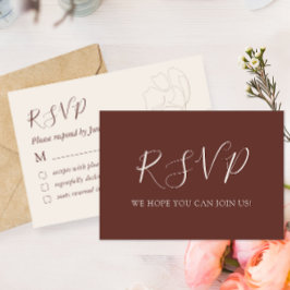 Cartão De Agradecimento Placa RSVP de Casamento Simples de Caligrafia