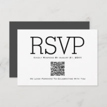 Placa RSVP de Código QR Básico Mínimo Essencial