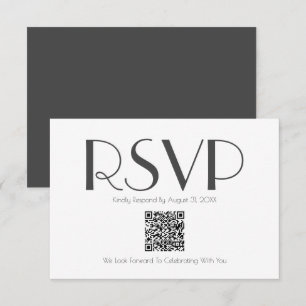 Cartão De Agradecimento Placa RSVP de código QR inspirada retroativamente