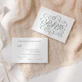 Cartão De Agradecimento Placa RSVP de Farinhas de Casamento de Caligrafia