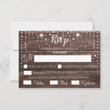 Placa RSVP Light de String Rustic - Personalizável