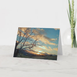 Cartão De Agradecimento Placa Sunset Field Vazio 5x7