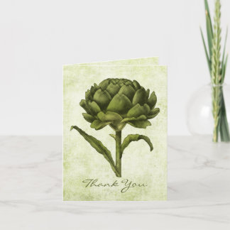 Cartão De Agradecimento Placa Vintage Artichoke