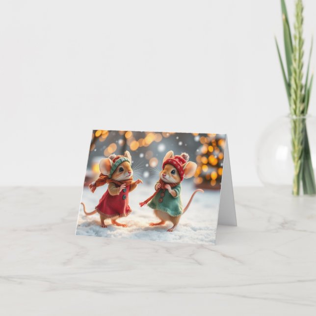 Cartão De Agradecimento Placa Xmas para ratos Bons (Frente)