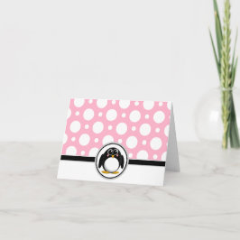 Cartão De Agradecimento Placas de Bolinhas rosa personalizadas para pingui