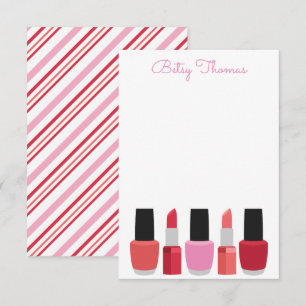 Cartão De Agradecimento Placas de Nota Personalizadas em Polonês Lipstick