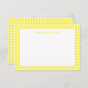 Cartão De Agradecimento Placas de Nota Personalizadas Gingham