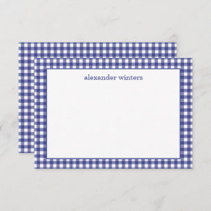 Cartão De Agradecimento Placas de Nota Personalizadas Gingham