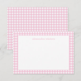 Cartão De Agradecimento Placas de Nota Personalizadas Gingham