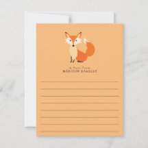 Placas de Papel de carta plano fox Kid