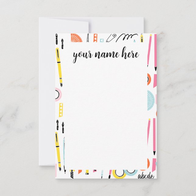 Cartão De Agradecimento Placas de Suprimentos de Arte Personalizados (Frente)