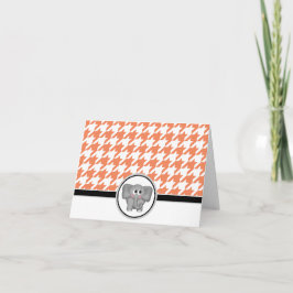 Cartão De Agradecimento Placas Orange Houndstooth personalizadas para elef
