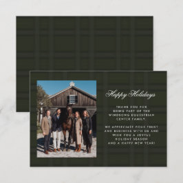 Cartão De Agradecimento Plaid Tartan Equestrian Barn Ranch Business