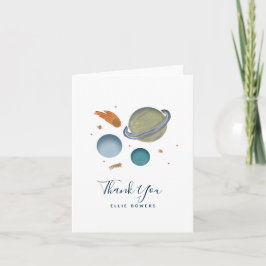 Cartão De Agradecimento Planetas Pintados