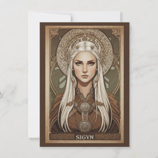 Cartão de Agradecimento Plano Arte Sigyn Deusa Nór