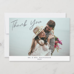 Cartão de Agradecimento Plano de Foto de Casamento