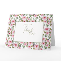 Cartão de agradecimento plano para chá de noiva.