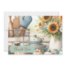 Cartão de agradecimento plano para chá de panela d