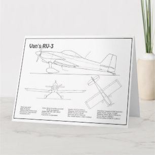 Cartão De Agradecimento Planos de Blueprint do Avião Van's RV-3 BD