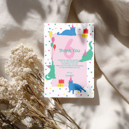 Cartão De Agradecimento Playful Cats cute Purrfect Birthday Party 