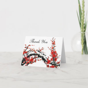 Cartão De Agradecimento Plum Tree Note Card Chinês Antigo