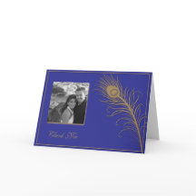 Cartão de Agradecimento Pluma de Pavão