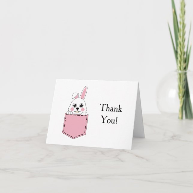 Cartão De Agradecimento Pocket Pet Bunny Personalize (Frente)
