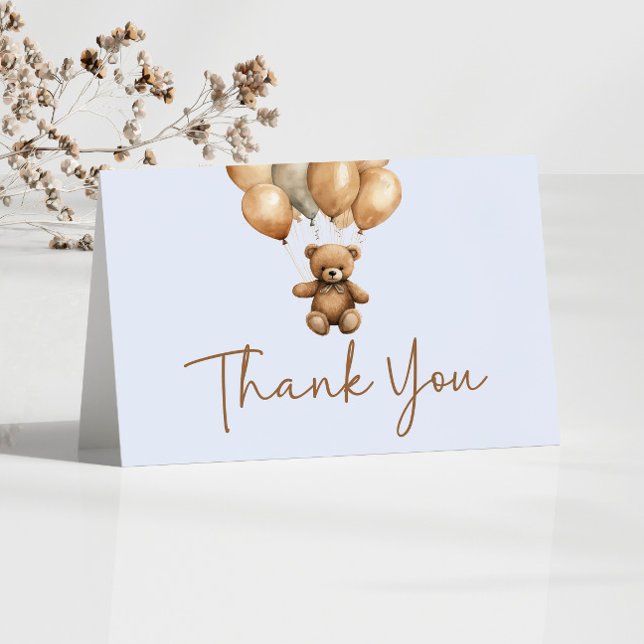 Cartão De Agradecimento Podemos Esperar Boho Teddy Bear Chá de fraldas (Criador carregado)