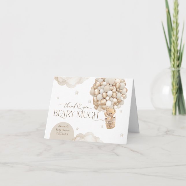 Cartão De Agradecimento Podemos Esperar Chá de fraldas neutro por gênero (Frente)