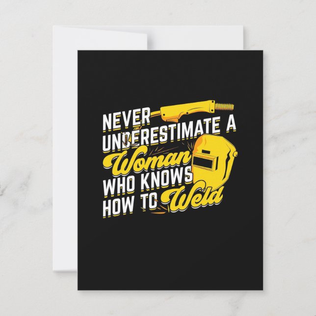 Cartão De Agradecimento Poder De Uma Mulher Que Sabe Soldar (Frente)