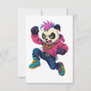 Cartão De Agradecimento Poder do Panda Punk
