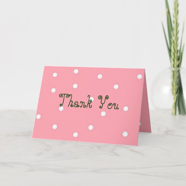 Cartão De Agradecimento Pokadots, Obrigado (Frente)