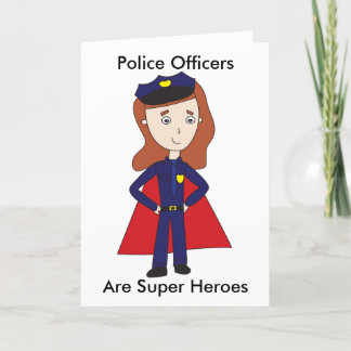 Cartão De Agradecimento Policial Feminina - Super Herói Personalizar