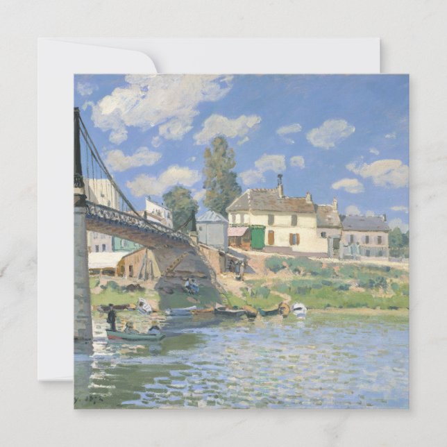 Cartão De Agradecimento Ponte de Villeneu por Sisley Impressionista Paint (Frente)