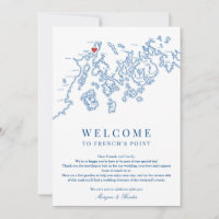 Ponto de Maine Wedding em francês Boas-vindas Itin