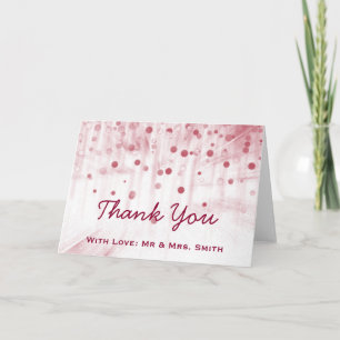 Cartão De Agradecimento Pontos brilhantes cor-de-rosa Confetti Sparkles Ob