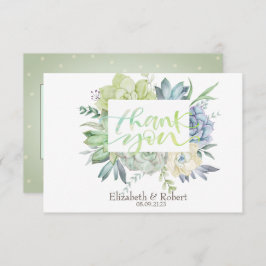 Cartão De Agradecimento Pontos de Sucultura do Cactus Desert Watercolor