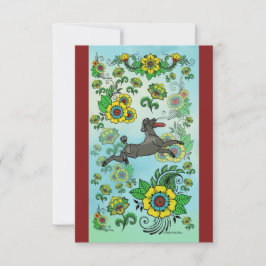 Cartão De Agradecimento Poodle Preto Captando uma Placa de Nota Frisbee