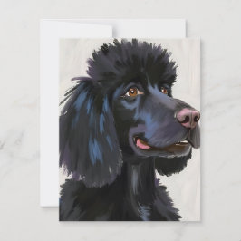 Cartão De Agradecimento Poodle Preto | Pet Aguarela Cachorro