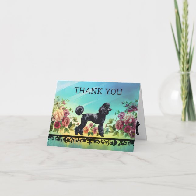 Cartão De Agradecimento Poodle Thank You Notecard (Frente)