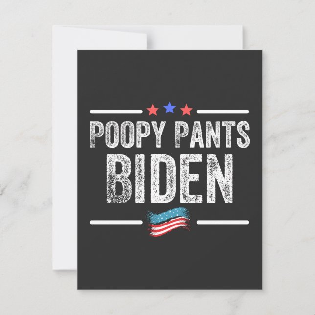 Cartão De Agradecimento Poopy Pants Biden (Frente)