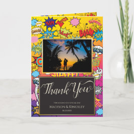 Cartão De Agradecimento Pop de Arte do Livro 💥 🎉 Casamento Incrível