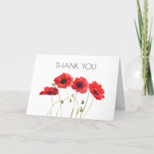 Cartão De Agradecimento Poppies Floral segundo aniversário Party Obrigado