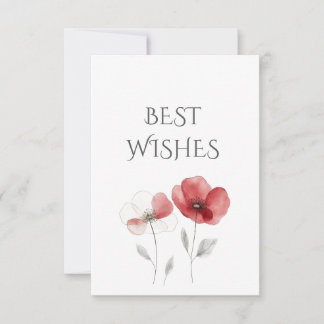 Cartão De Agradecimento Poppies Vermelhos Melhores Desejos