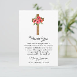 Cartão De Agradecimento Poppy Cross Sympathy Thank You Card